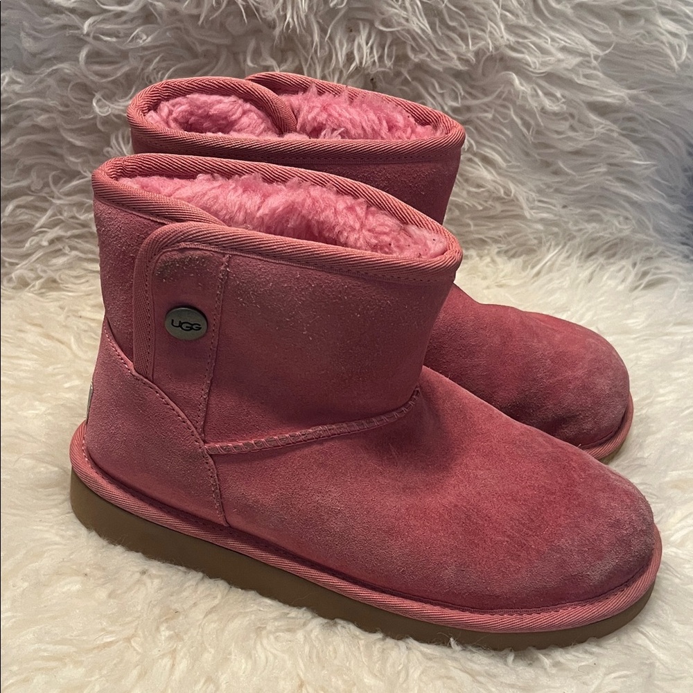UGG Jona 1118890K Fuchsia Suede Ankle Girls Boots Size 3